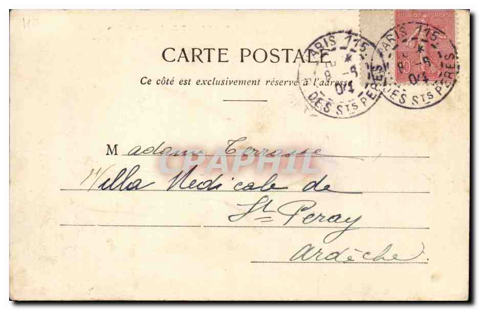 Paris - 18 - La Rue du Mont Cenis a Montmartre - 1904 CPA  — Verso