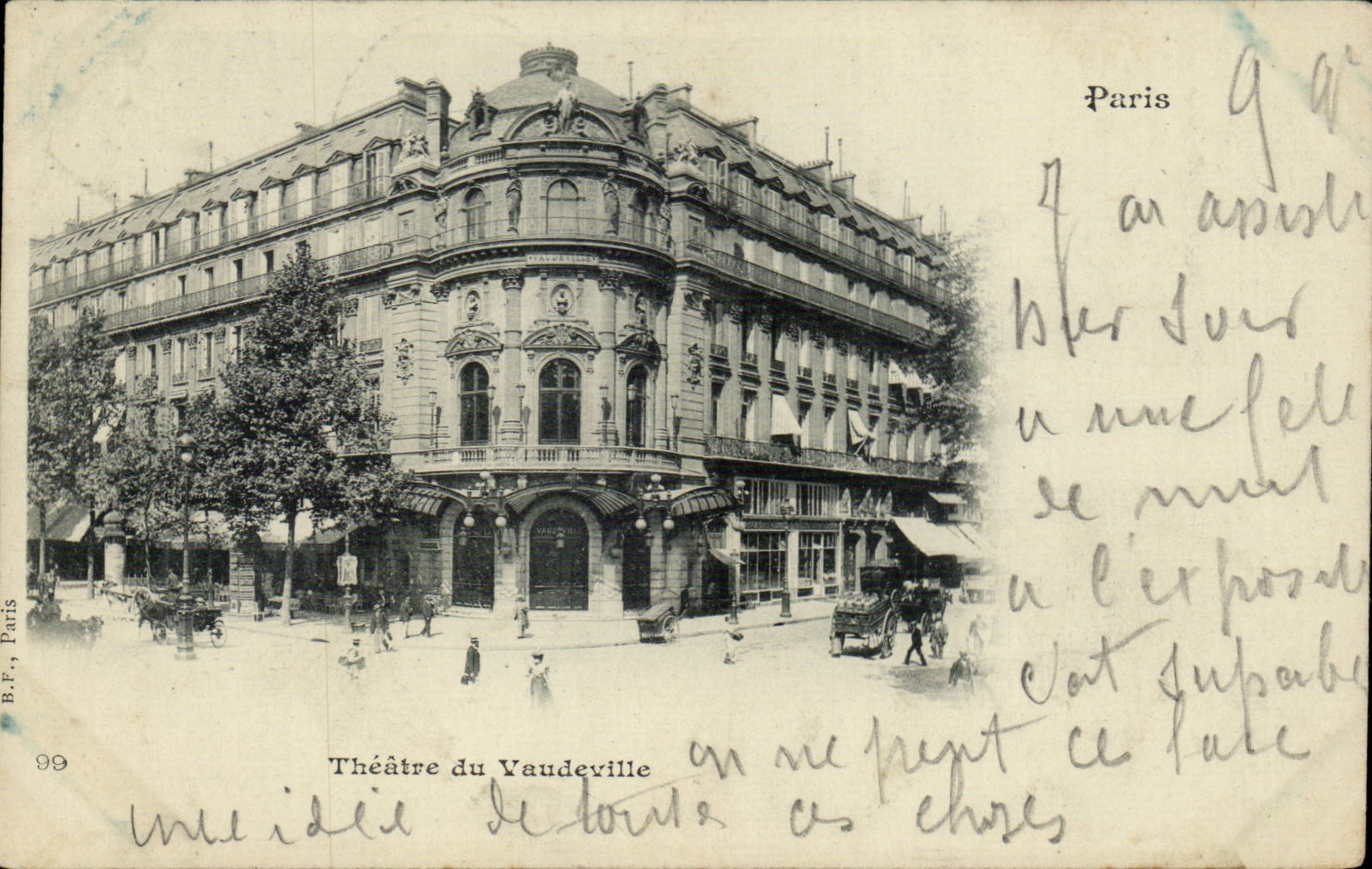 Paris - 3 - Theatre de Vaudeville CPA 
