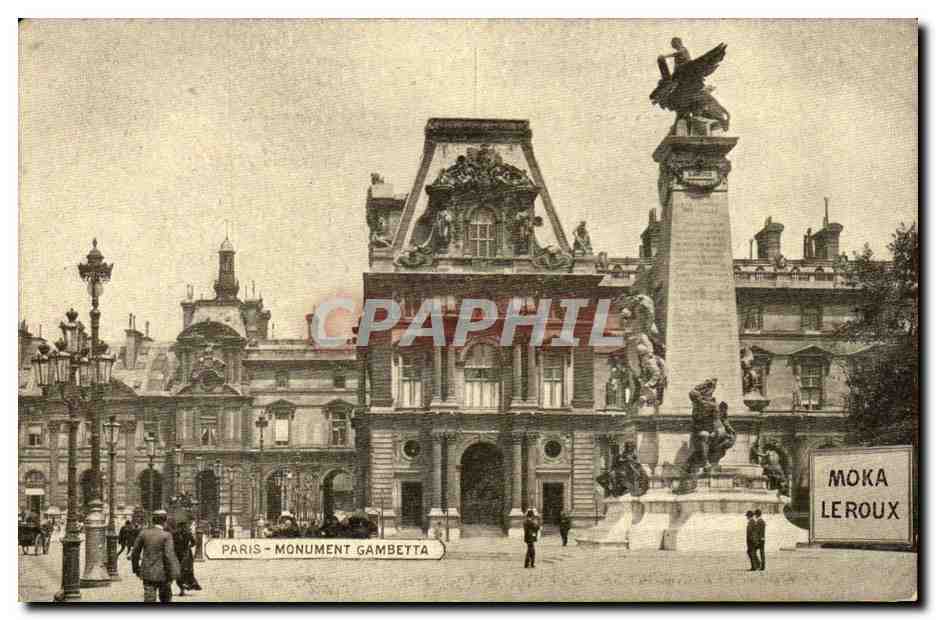 Paris - 1 - Monument Gambetta - Moka Leroux CPA 