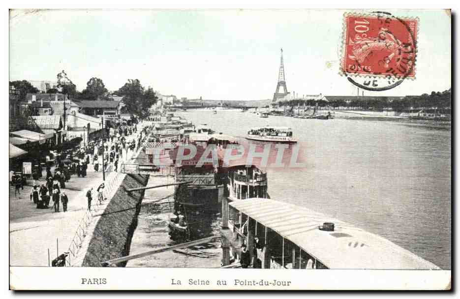 Paris - La Seine au Point du Jour CPA (Tour Eiffel)