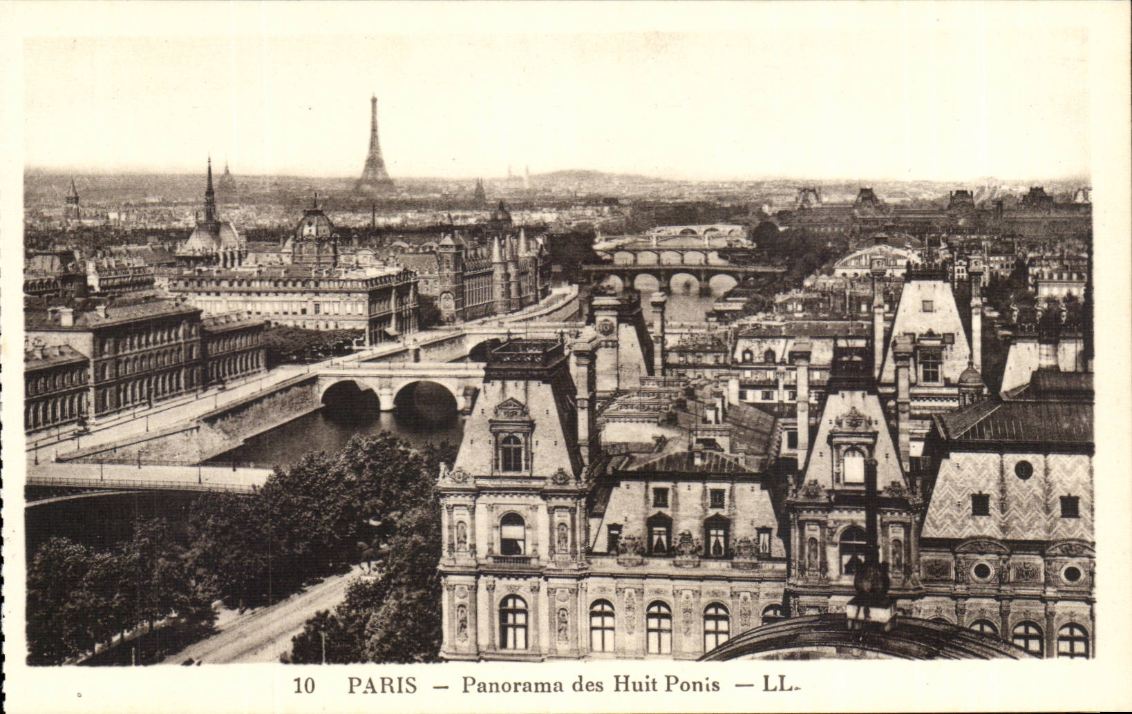 Paris - 1 - Panorama des Huits Ponts - CPA 