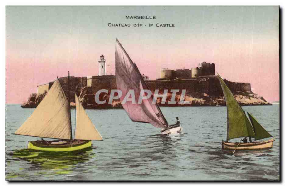 Marseille - Chateau d'If - bateau - boat - CPA 