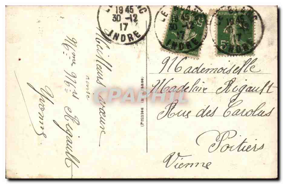 Fantaisie - Couple - Bonne Annee - Woman with fur coat - CPA -  — Rückseite