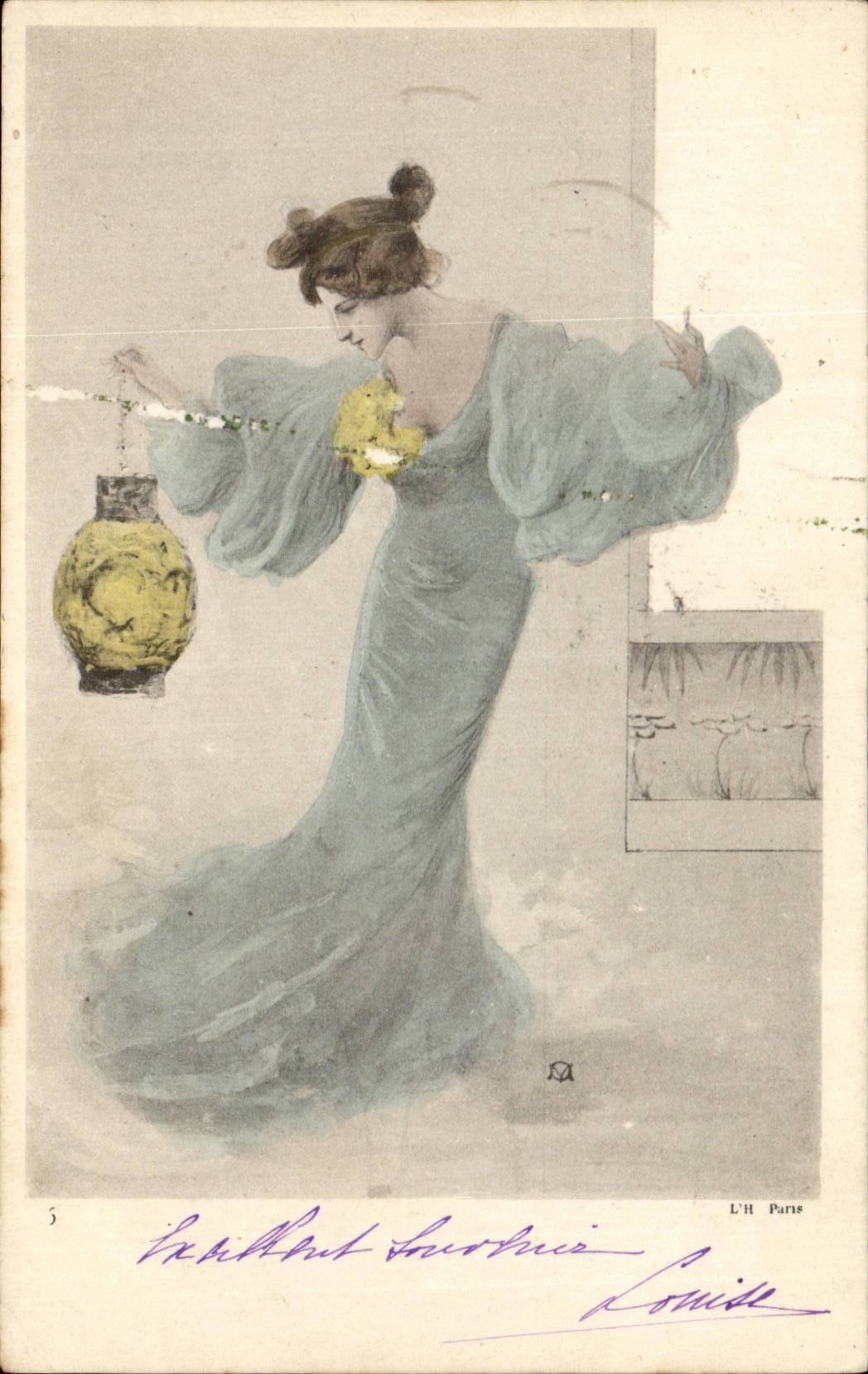 Fantaisie - Femme - Woman in high fashion - mode - CPA