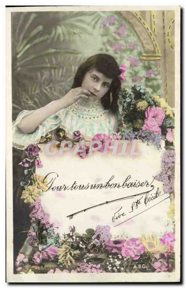 Fantaisie - Enfant - Serious little girl - CPA 
