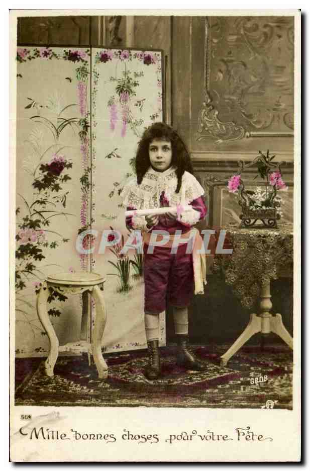 Fantaisie - Enfant - Little Girl in nice setting - CPA 