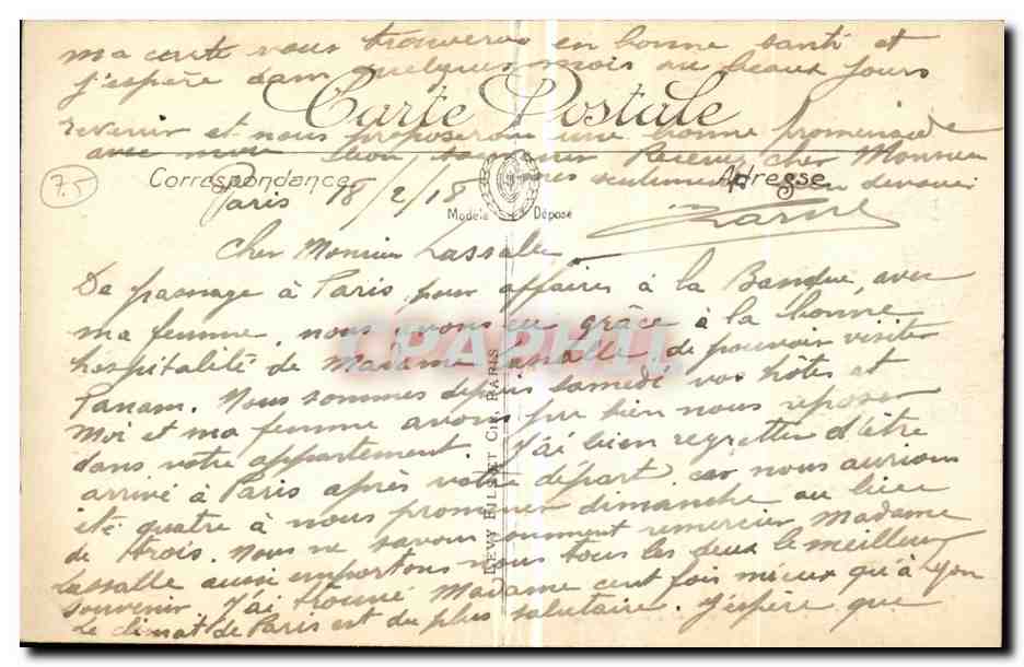 Paris - 10 - Gare de L'Est - CPA  — Verso