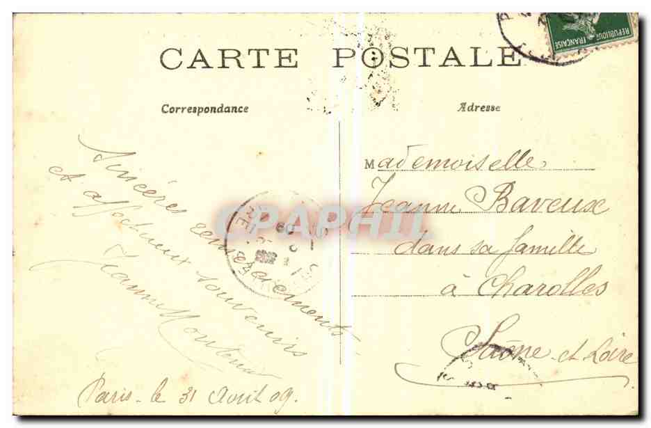 Paris — Gare St-Lazare — Cours de Rome — C.M. n° 153 — Reverso