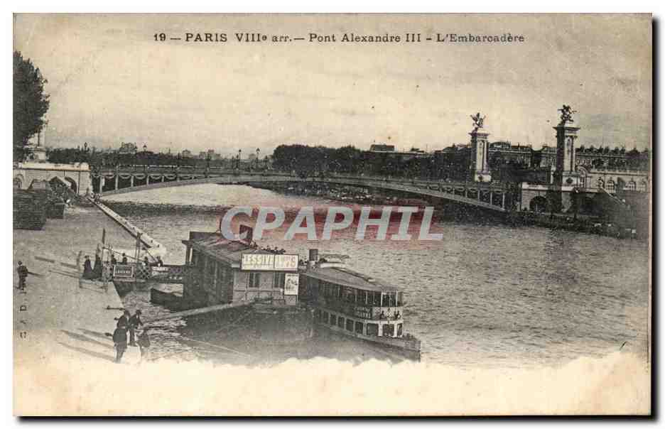 Paris - 8 - Pont Alexandre III - bateau - boat - CPA 