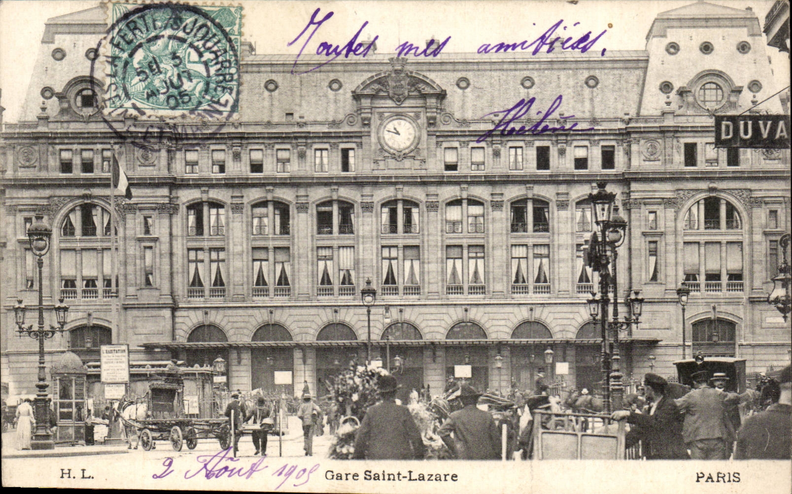 Bahnhof Saint-Lazare — Paris — Verlag H.L., Seriennummer nicht sichtbar