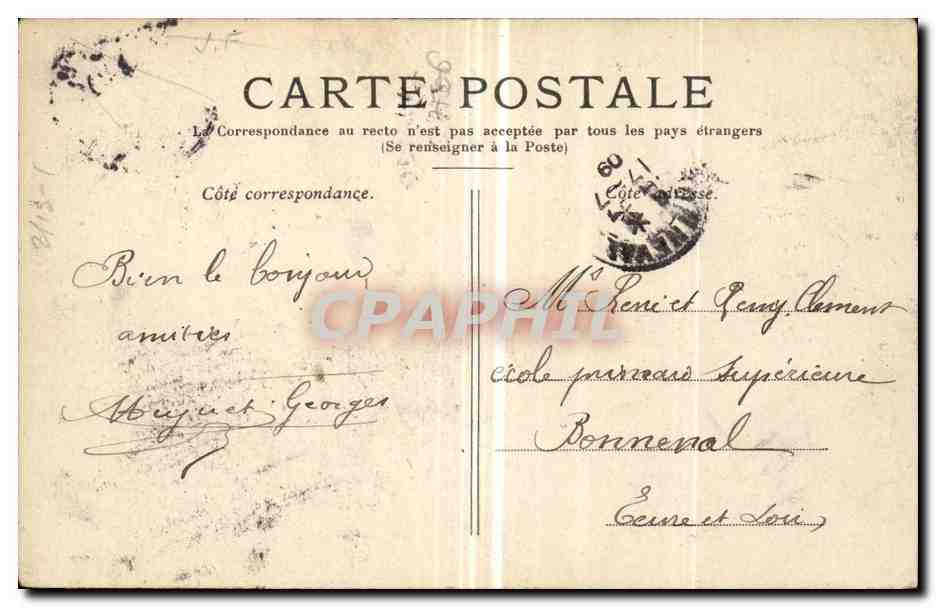 Paris - L'Institut et le Pont des Arts - CPA  — Verso