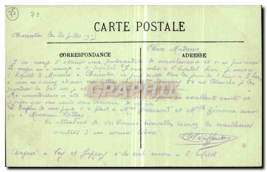 Paris - 7 - Tour Eiffel - Eiffel Tower - CPA  — Verso