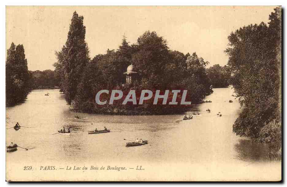 Paris - 16 - Bois de Boulogne - Le Lac - bateau - boat - CPA 