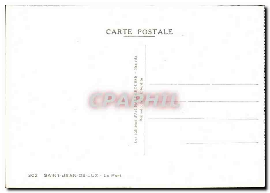 Saint Jean de Luz - Le Port - CPA  — Verso