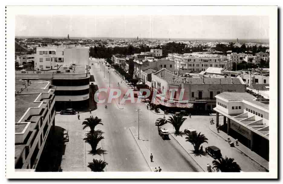 Meknès - Avenue Mézergues — vue aérienne — Édit. « La Cigogne »