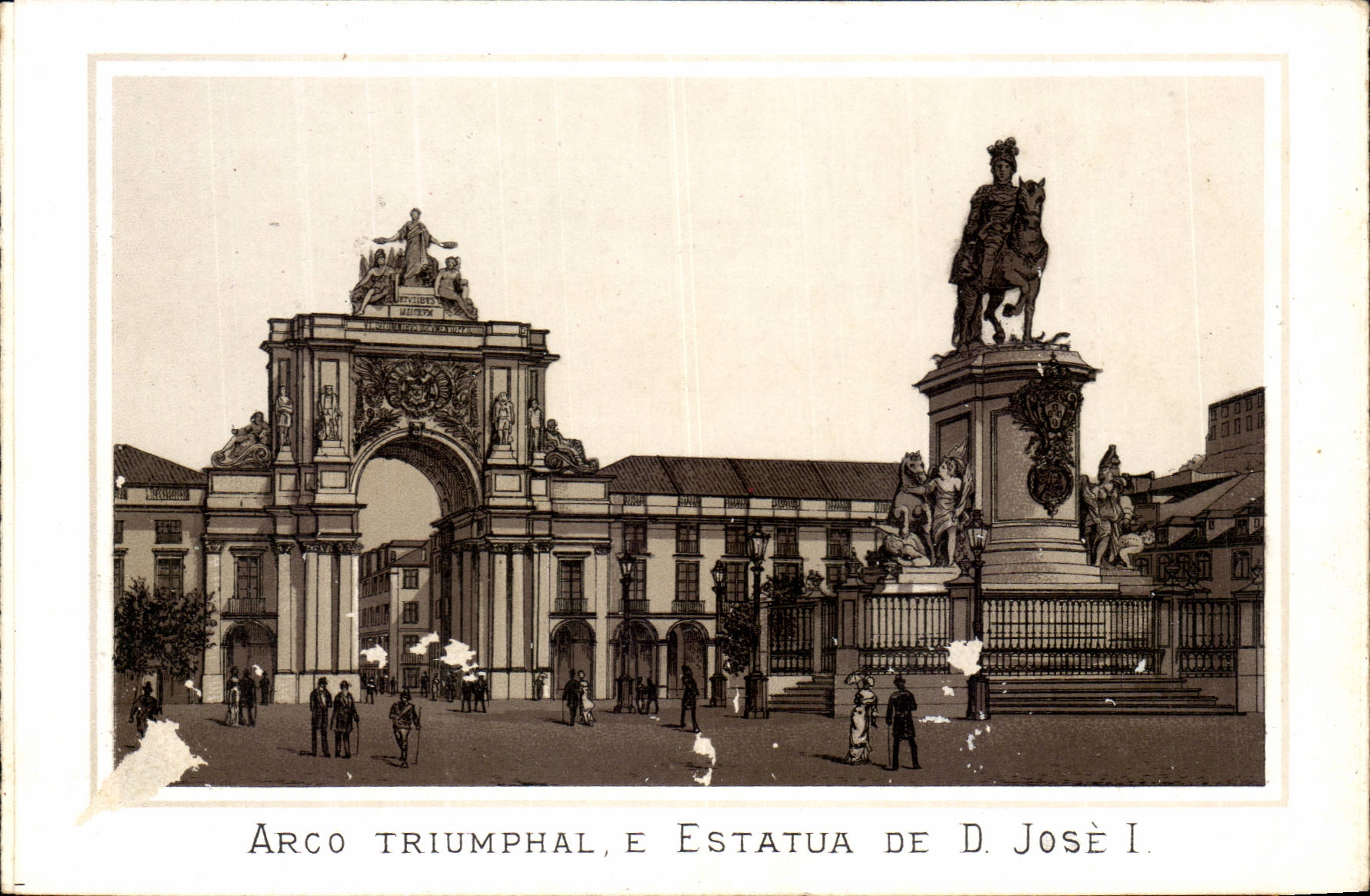 Portugal - Lisbon - Arco Triumphal e Esatua de D Jose I - CPA 