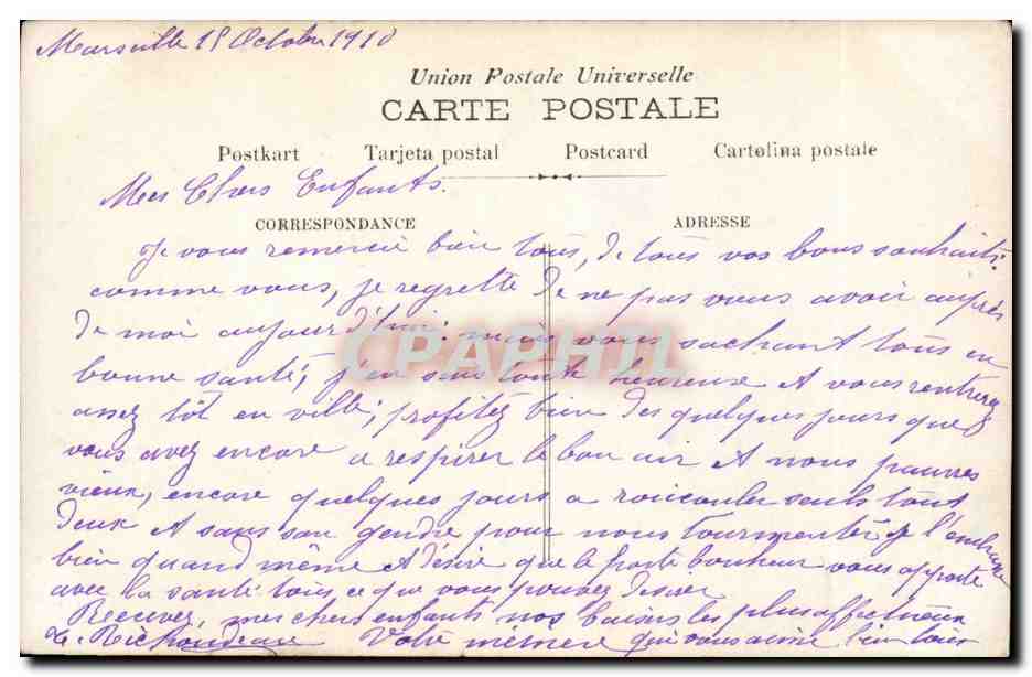 Fantaisie - Bebe - Porte Bonheur - trefle - four leaf clover - CPA  — Rückseite