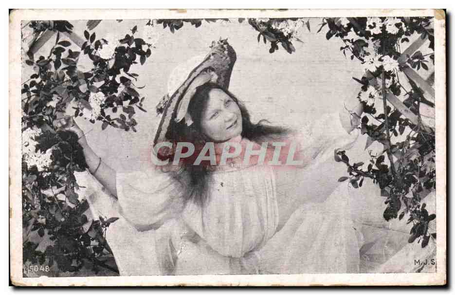 Fantaisie - ENfant - Fille - Little girl dancing - CPA 