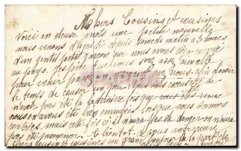 Fantaisie - Enfant - Children visiting grandmother - CPA  — Rückseite