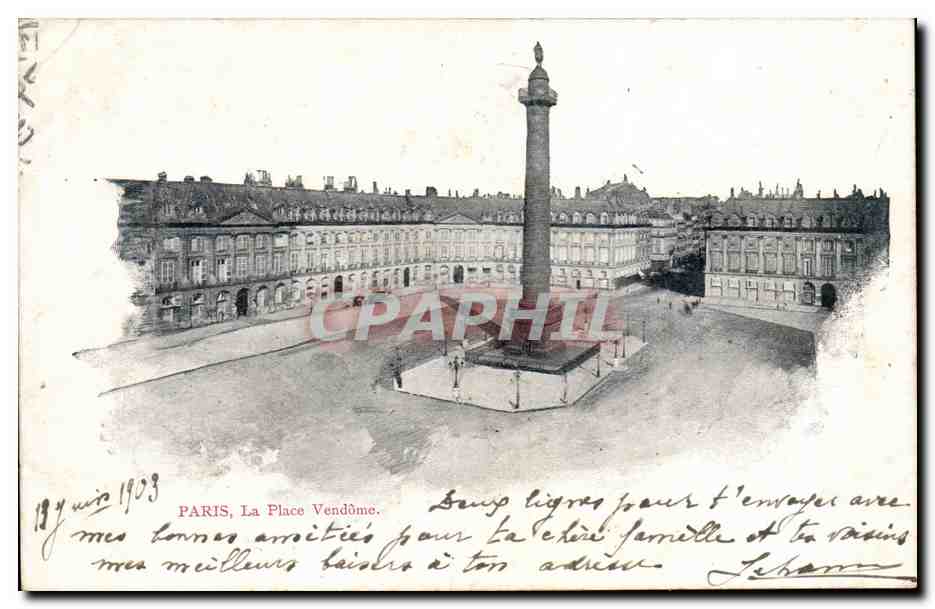 Paris - 1 - La Place Vendome CPA 