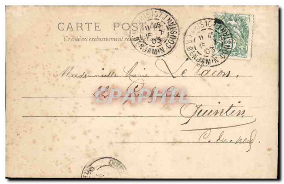 Paris - 11 - 1903 - Colonne de Juillet - CPA  — Verso