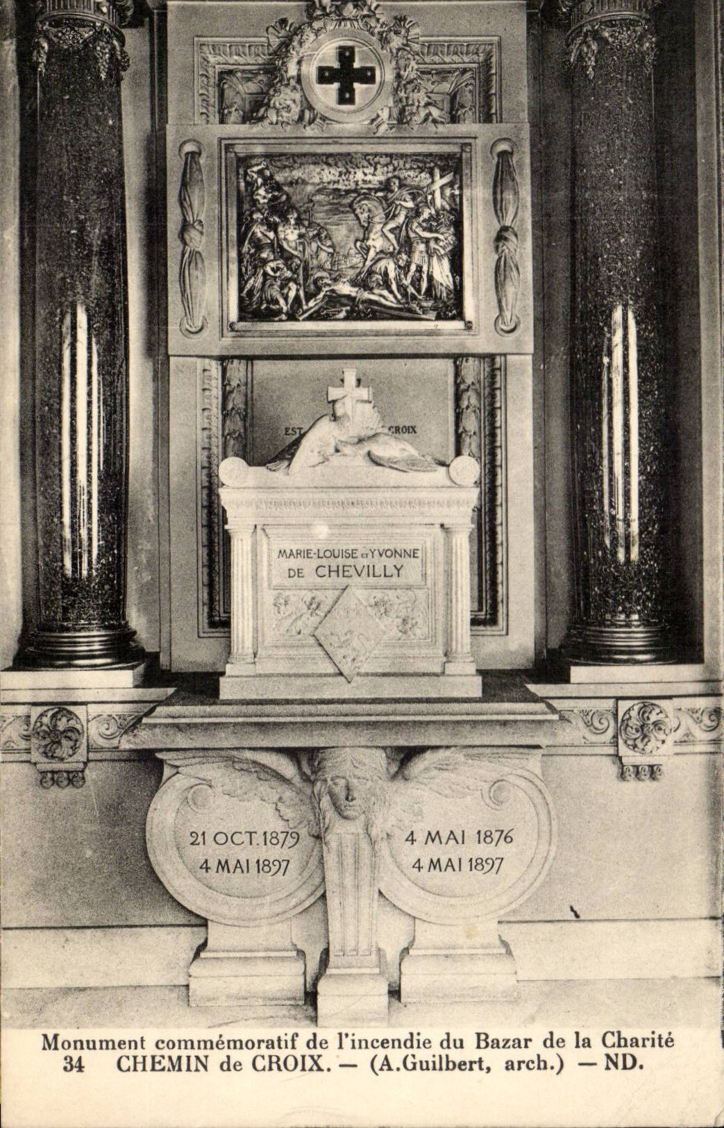 Paris - 1 - Monument Commemoratif de l'Incendie du Bazar de la Charite - Chemin de Croix CPA 