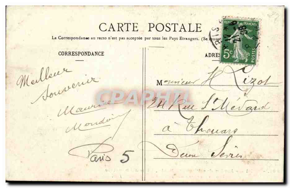Paris - 5 - Jardin des Plantes - Lion d'Abyssinie CPA  — Rückseite