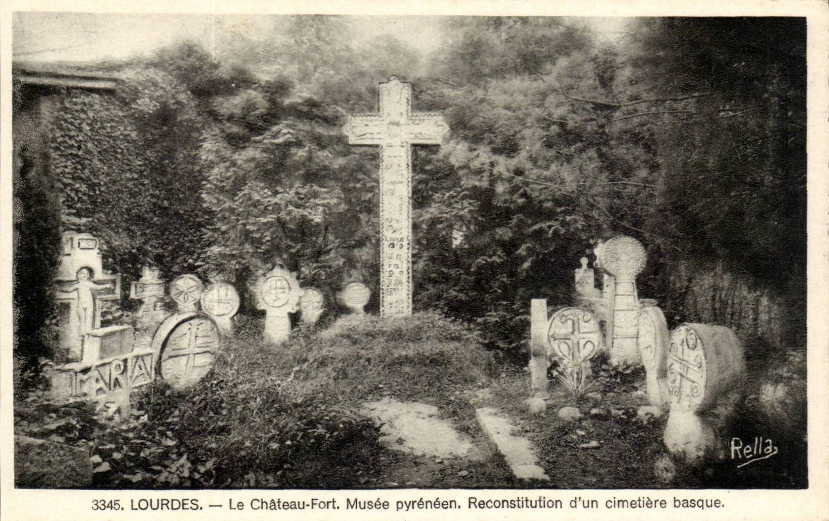 Lourdes - Le Chateau Fort - Musee pyraneen - Reconstitution d'un cimetiere basque - CPA 