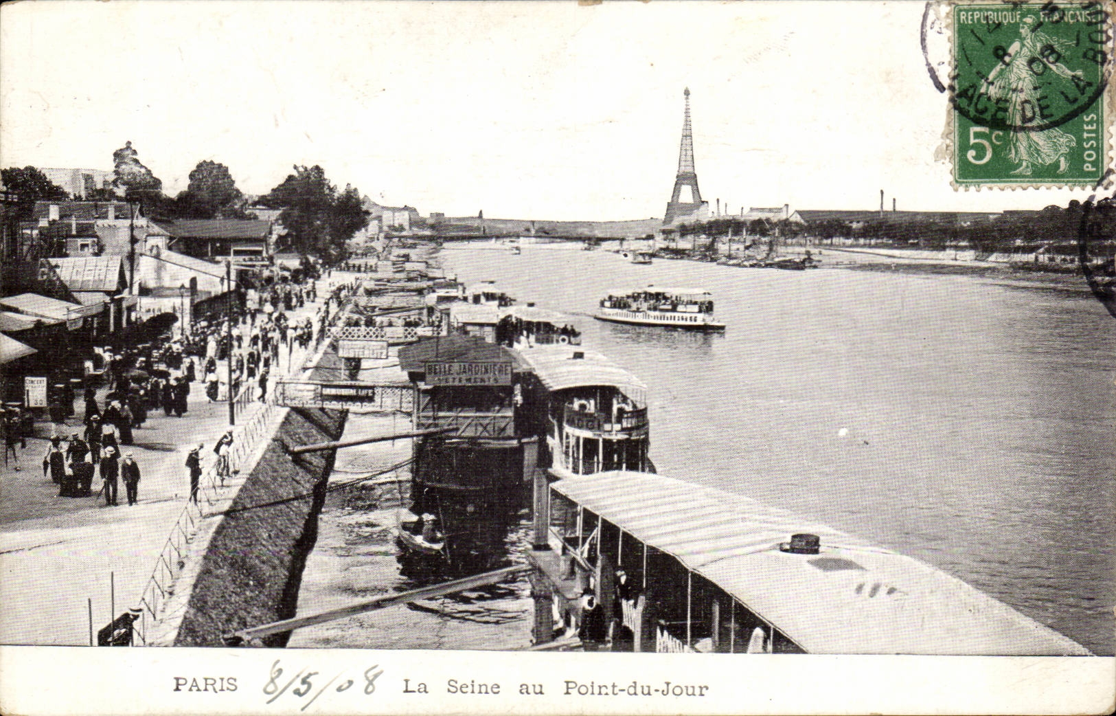 Paris - la Seine au Pont du Jour - Tour Eiffel - Eiffel Tour - CPA 