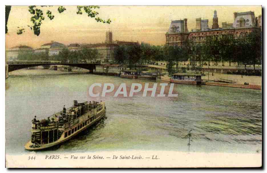 Paris - 1 - Vue Sur la Seine - Ile Saint Louis - CPA 