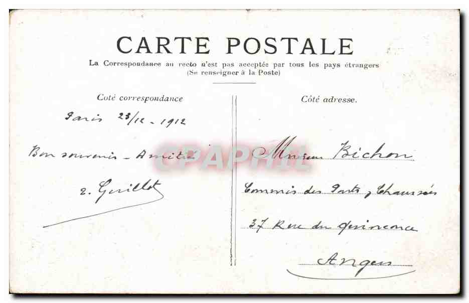 Paris - 7 - L'Arc de Triomphe es Tuileries - CPA  — Rückseite