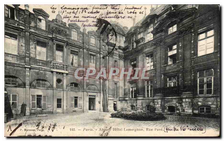 Paris - Ancien Hotel Lamoignon - rue pave - CPA 