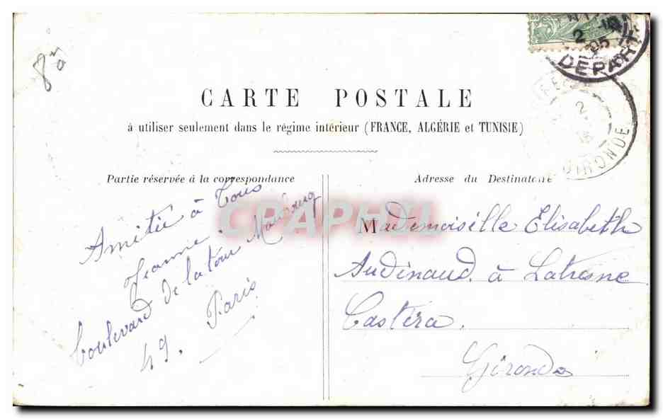 Paris - 8 - Gare Saint Lazare - CPA  — Verso