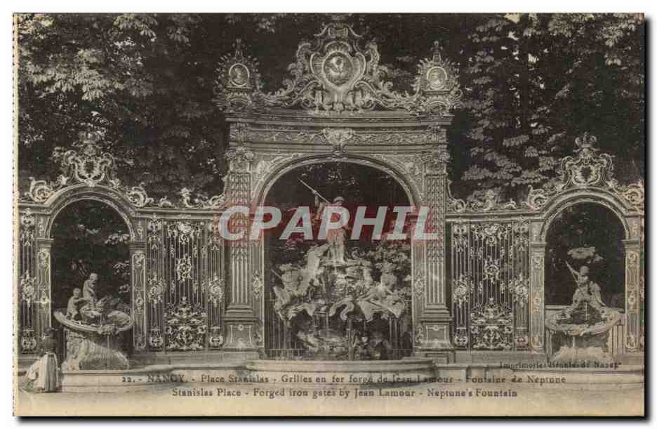 Nancy CPA Grilles en fer forge de Jean Lamour Fontaine de Neptune 