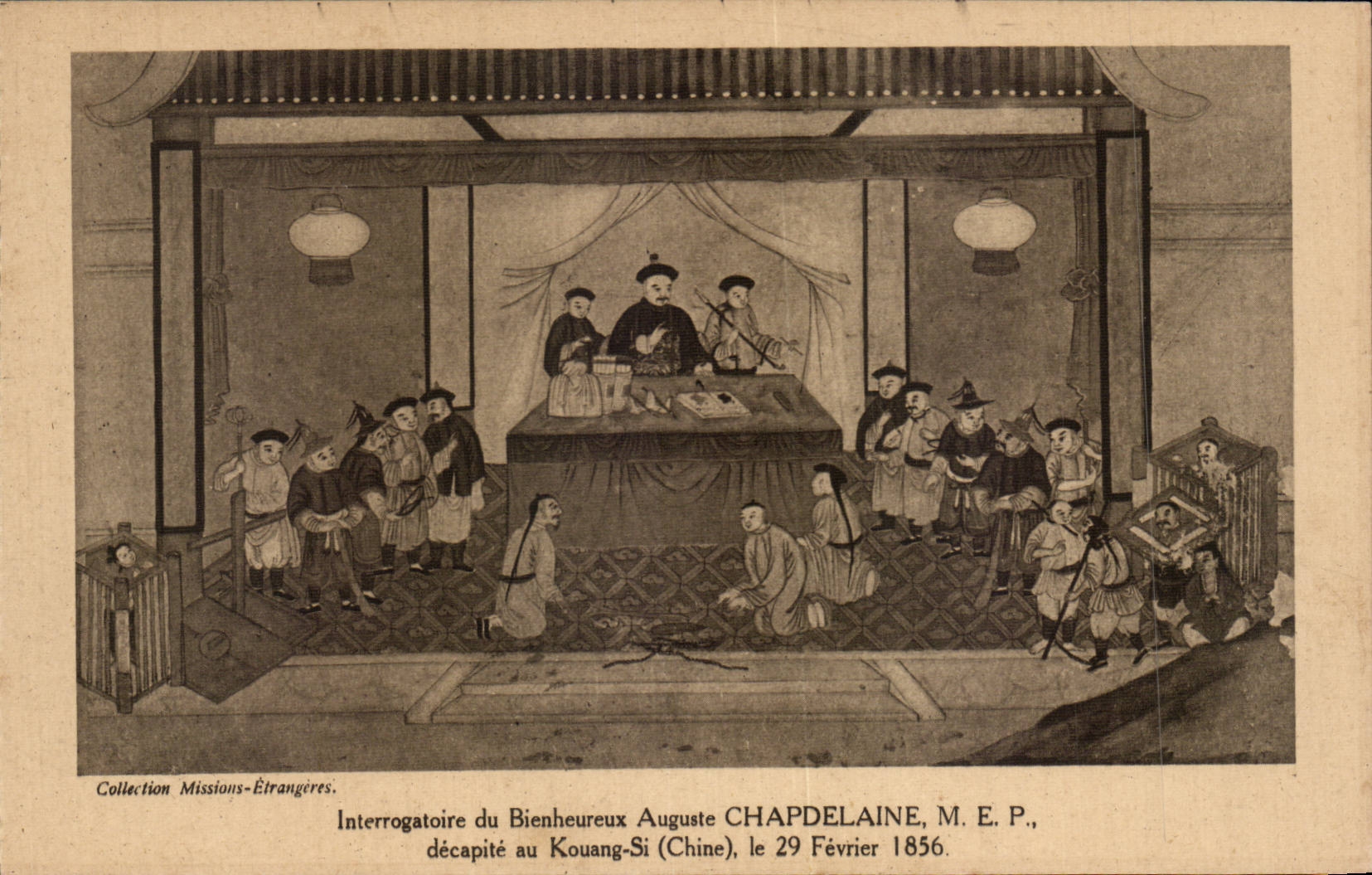 CPA Interogatoire du bienheureux Auguste Chapdelaine MEPE decapite au Kouang Si (Chine) 1856 (China)