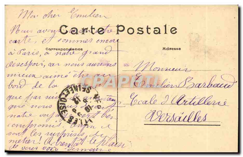 Paris CPA Square des Arts et Metiers — Rückseite