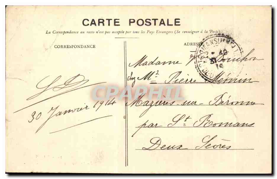 Paris CPA Le square des Batignolles — Rückseite