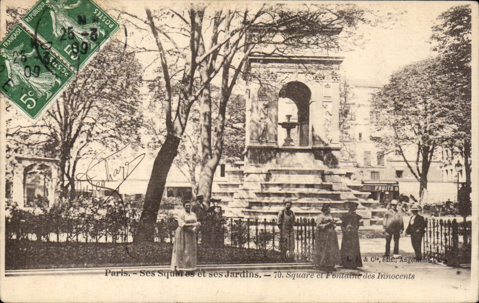 Paris CPA Ses squares et ses jardins Square et fontaine des Innocents