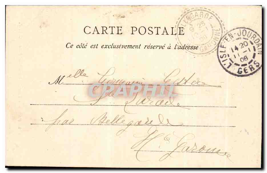Paris CPA Tour de Jean Sans peur — Rückseite