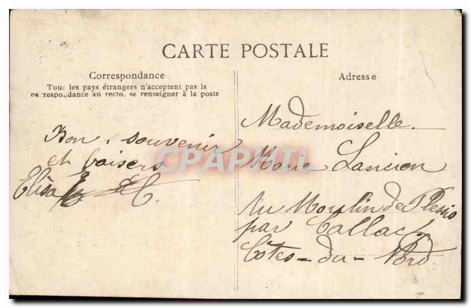 Paris CPA Porte Saint Denis — Verso