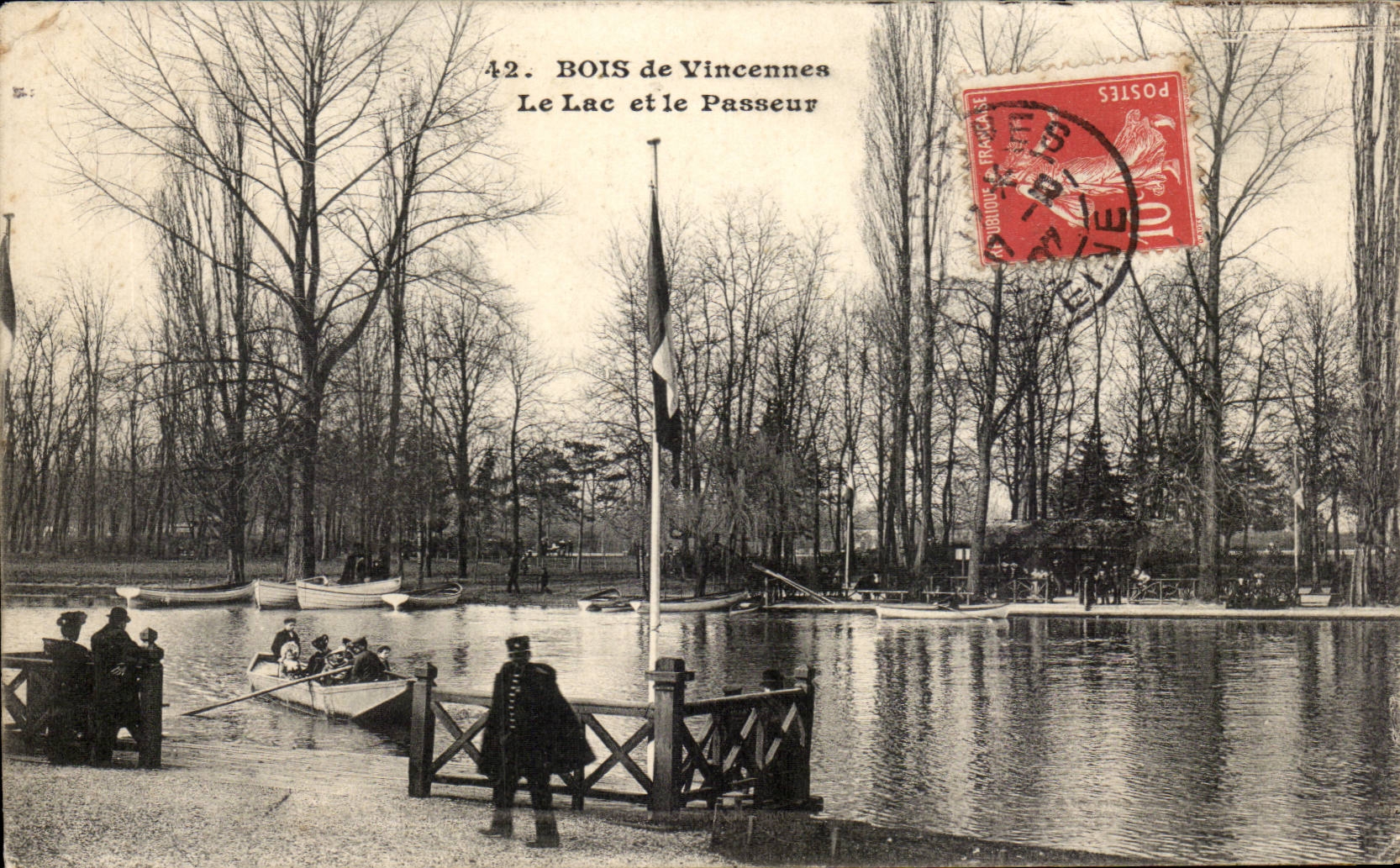 BOIS de Vincennes — The Lake and the Ferryman — E. Malcuit, photo-publisher, Paris, n°42