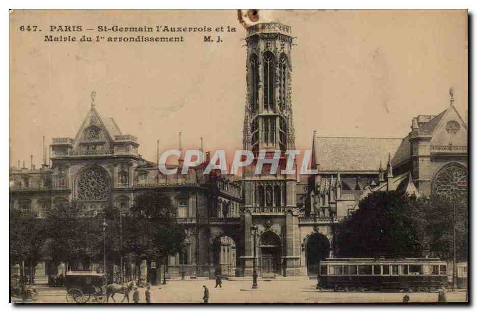 Paris CPA St Germain l'auxerrois et la mairie du 1er arrondissement
