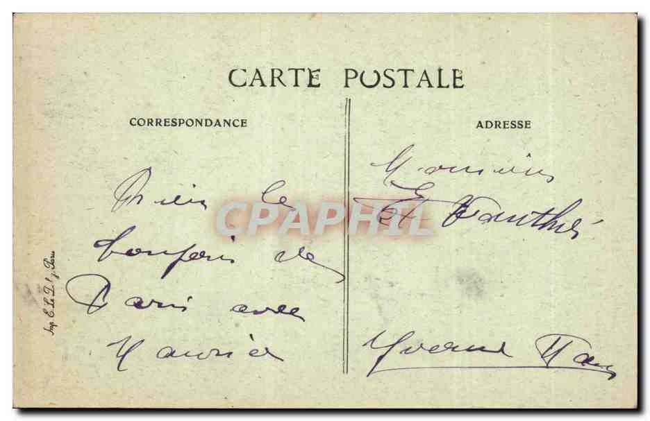 Paris CPA le Sacre coeur et le funiculaire de Montmartre — Rückseite