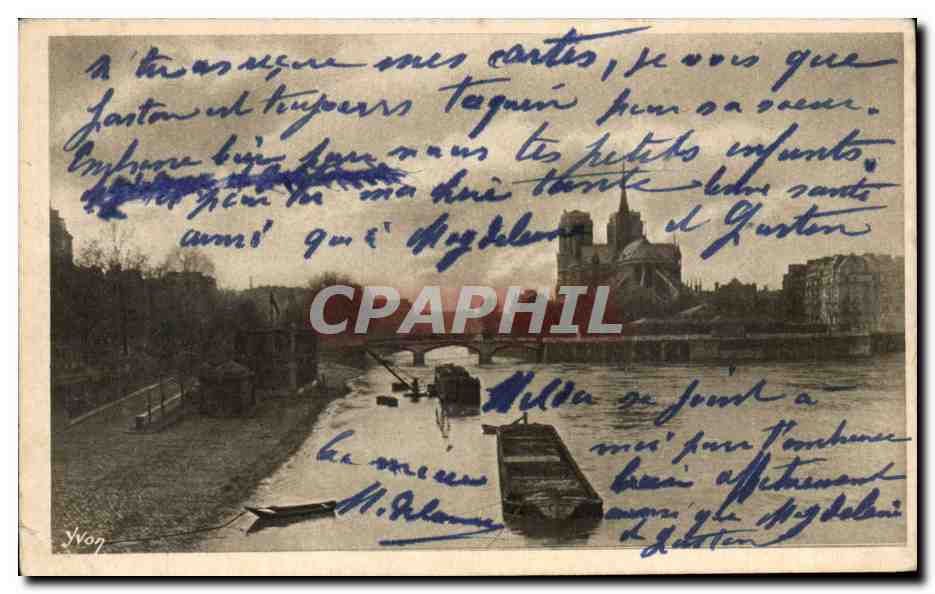 Paris CPA Notre Dame et le pont de l'archeveche