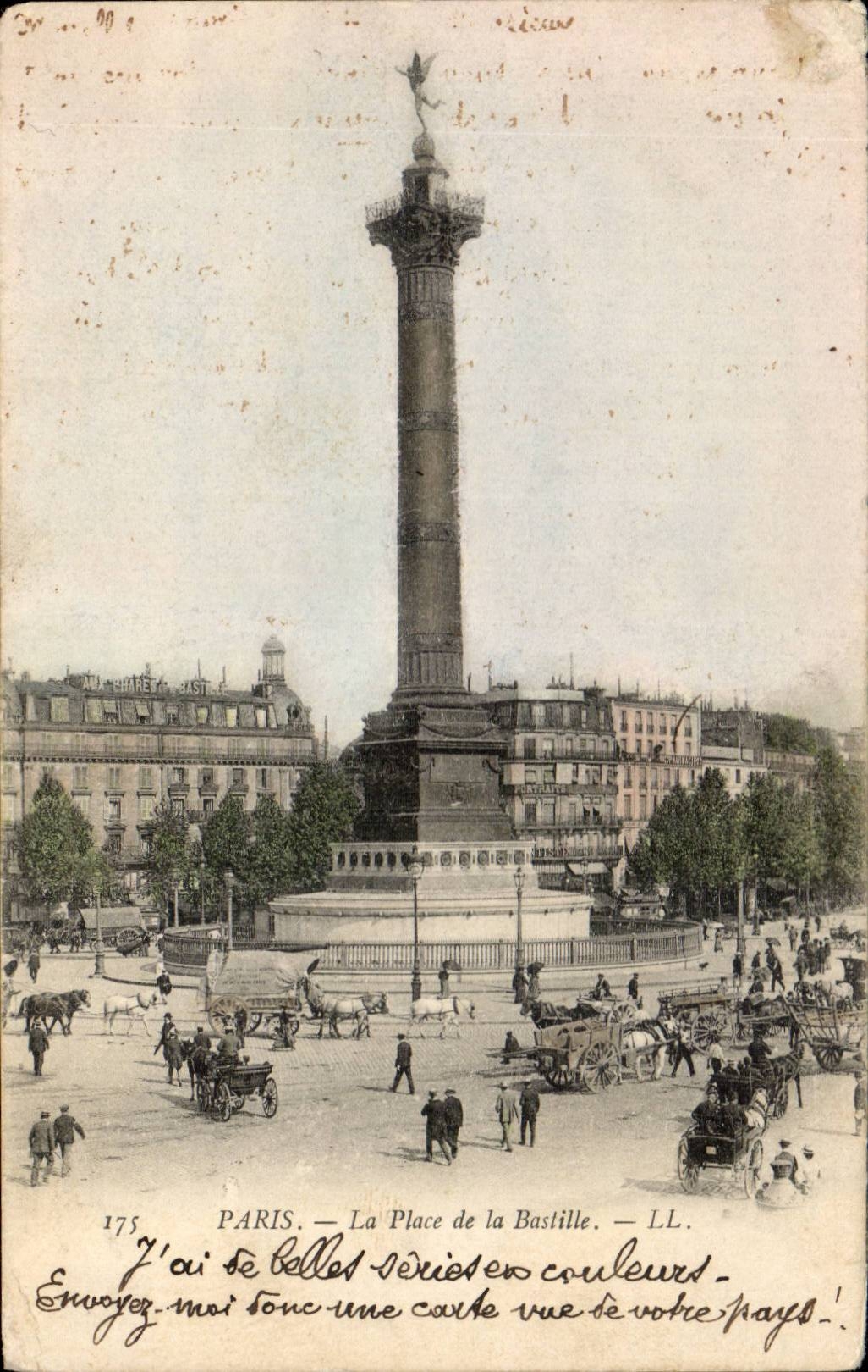 Paris CPA La place de la Bastille