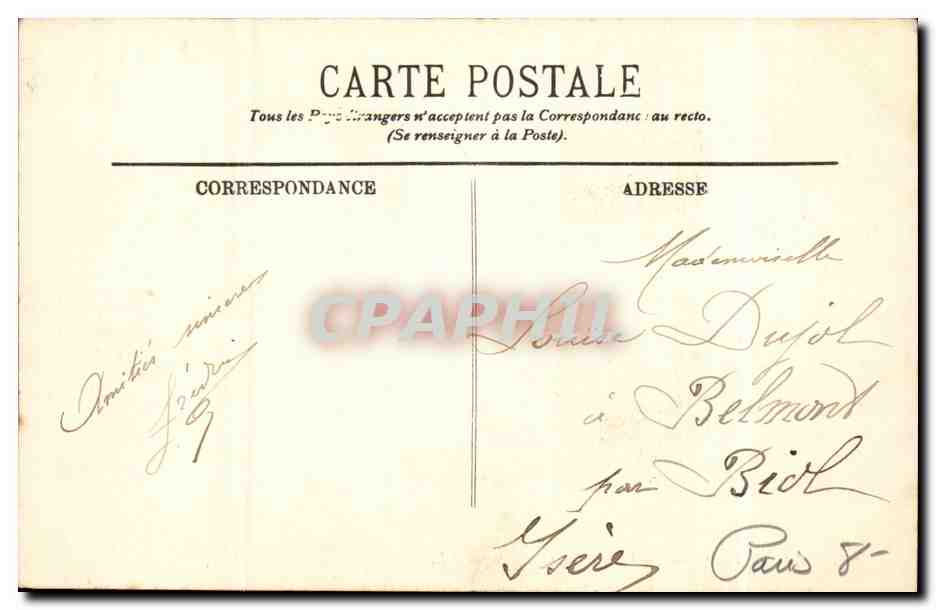 Paris CPA La place de la Concorde — Rückseite