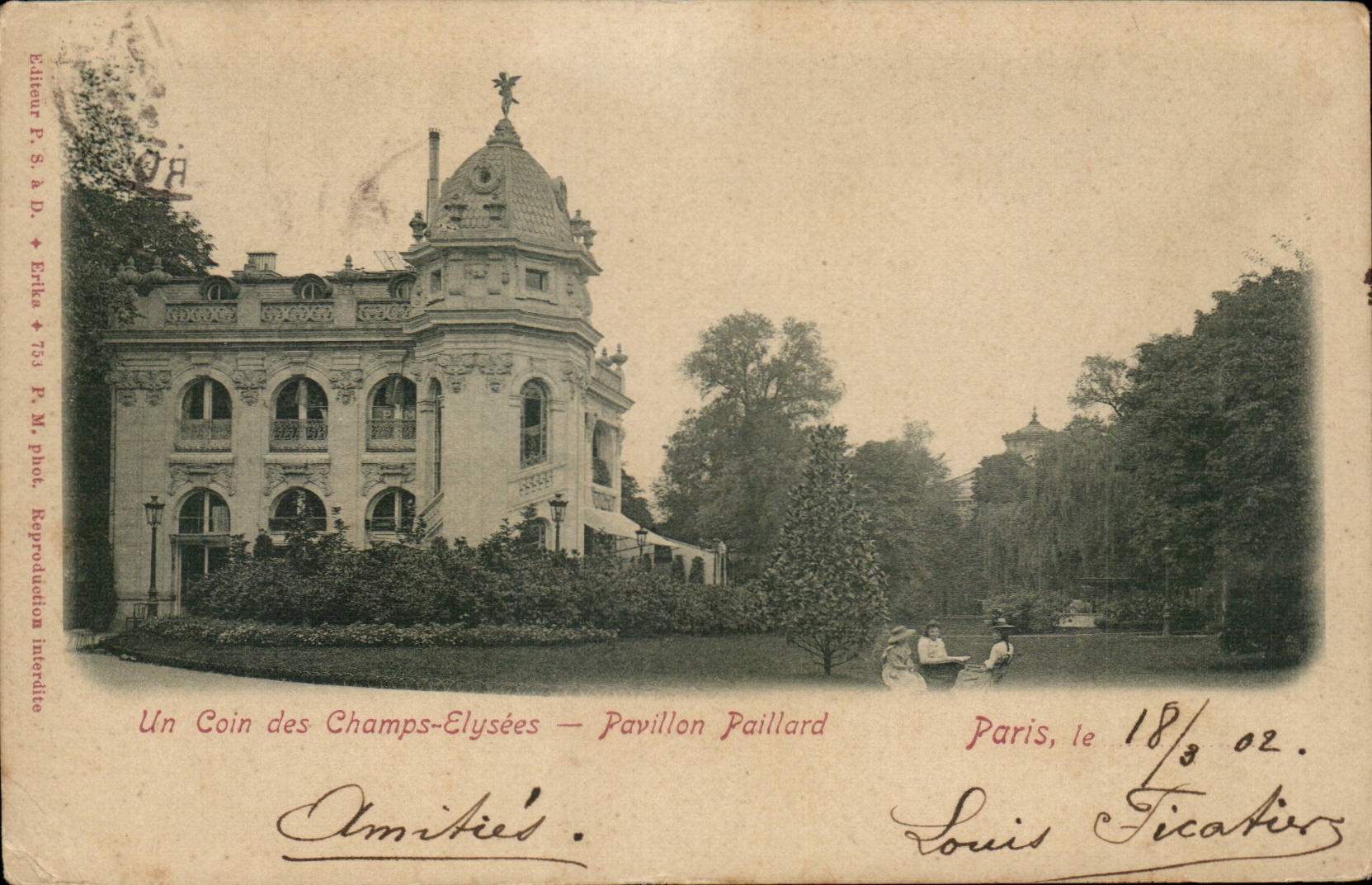 Paris CPA Un coin des Champs Elysees Pavillon paillard