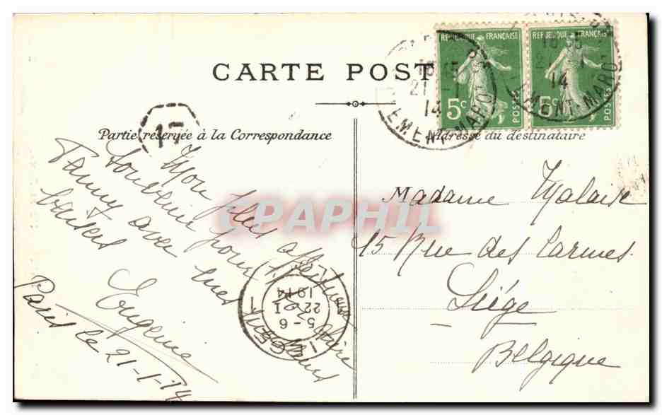Paris CPA Notre Dame — Rückseite