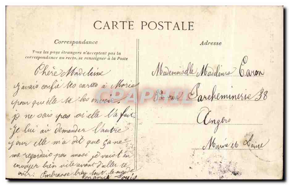 Paris CPA Le Pantheon — Verso