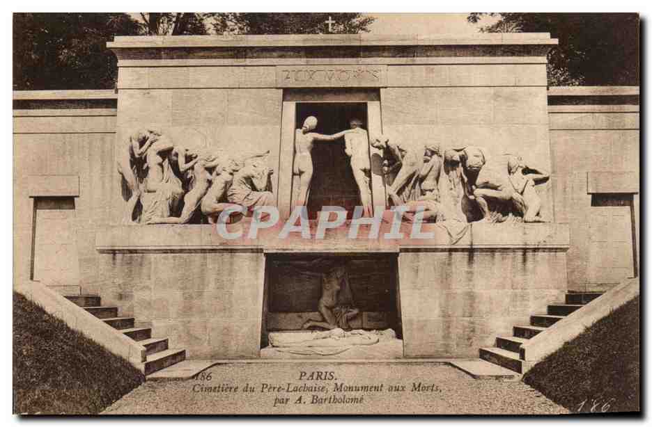 Paris CPA Cimetiere du Pere Lachaise Monument aux Morts par Bartholome